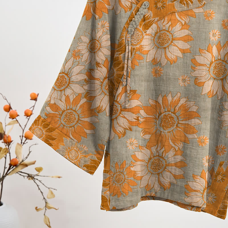 Ownkoti Oriental Sunflower Cotton Pajama Set - image 9