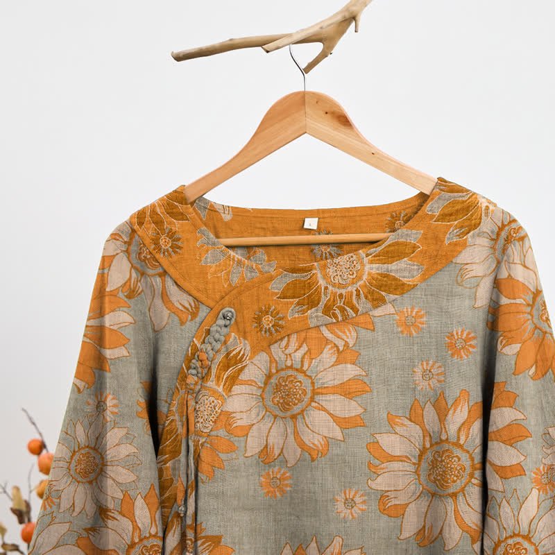 Ownkoti Oriental Sunflower Cotton Pajama Set - image 7