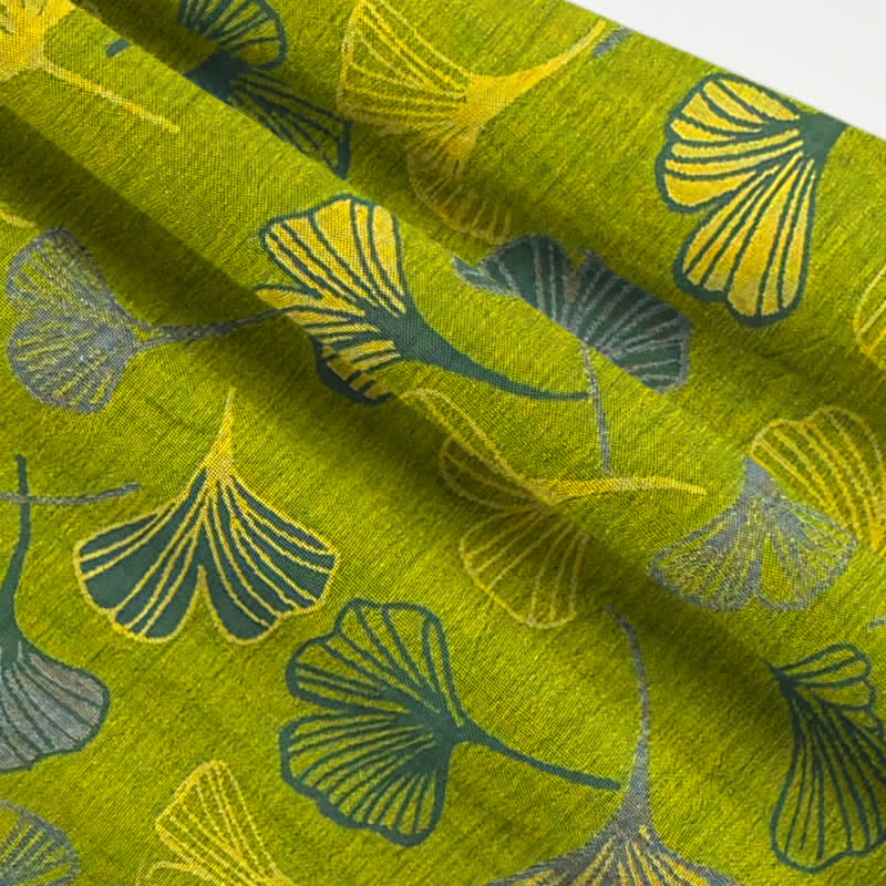 Ownkoti Oriental Ginkgo Leaf Cotton Pajama Set - image 5