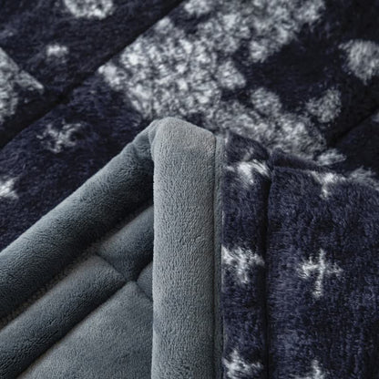 Ownkoti Blue Snowflake Quilted Fluffy Blanket - image 6