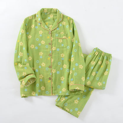 Ownkoti Floral Cotton Piped Loungewear Set - Green - XXL - image 12