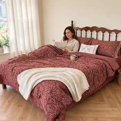 Ownkoti Botanical Flower Reversible Cotton Quilt - image 8