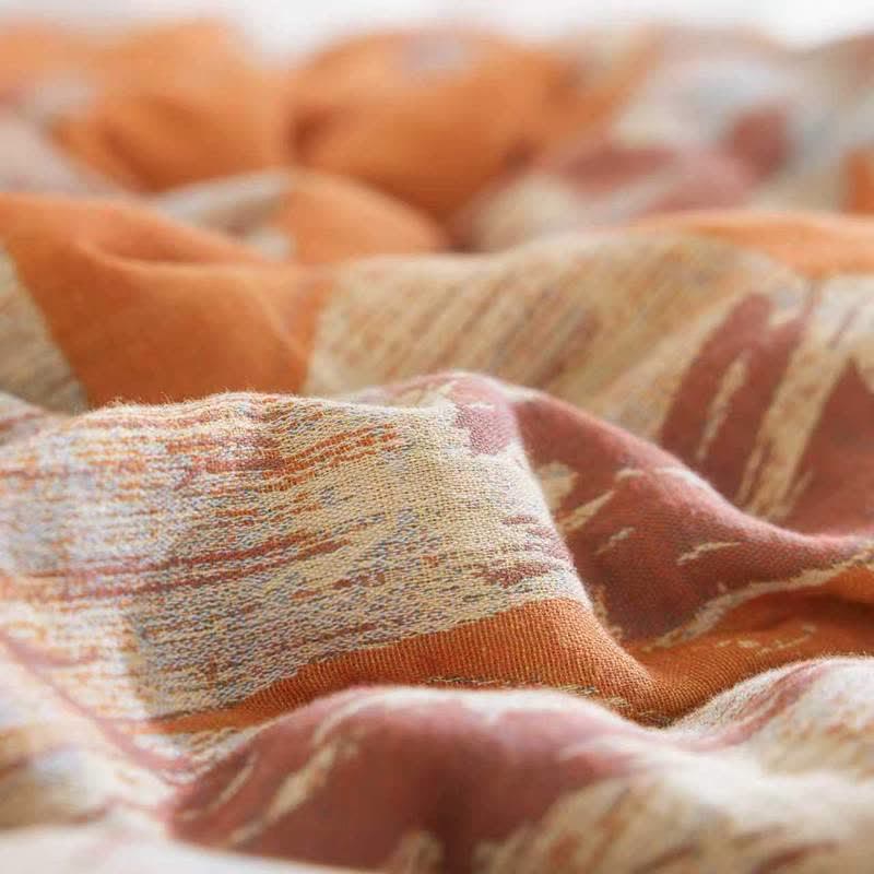 Ownkoti Reversible Orange & Blue Flower Cotton Quilt - image 9