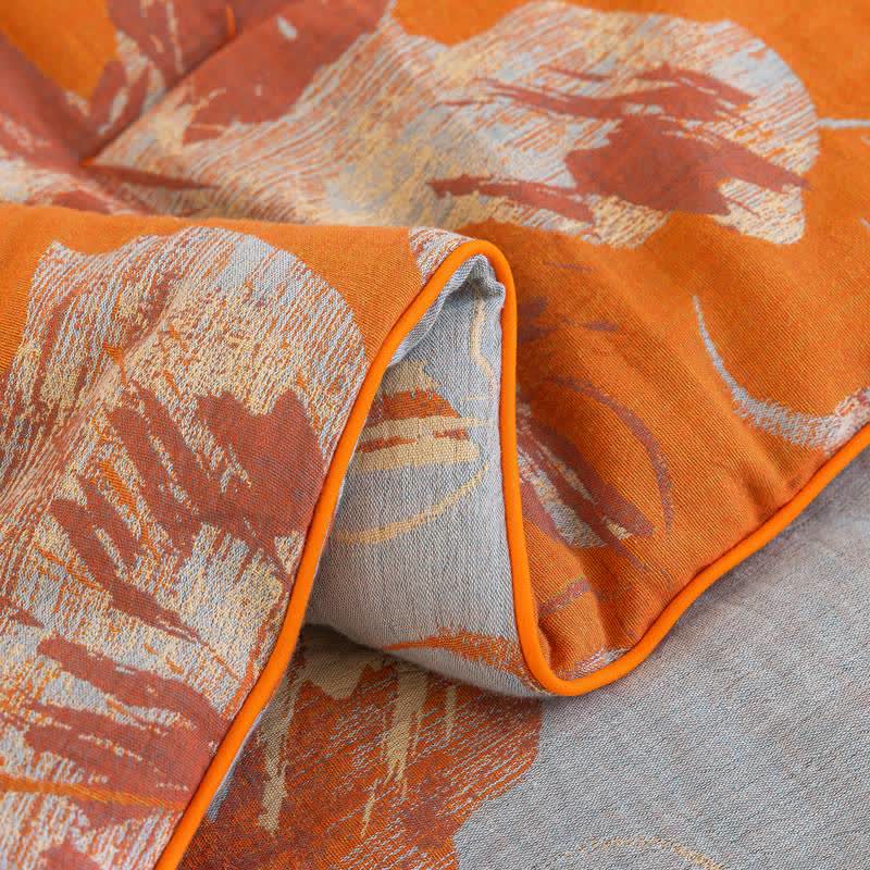 Ownkoti Reversible Orange & Blue Flower Cotton Quilt - image 18