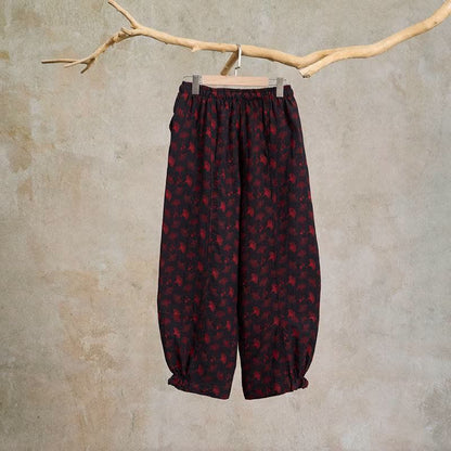 Ownkoti Vintage Ginkgo Leaf Cotton Harem Pants - image 10