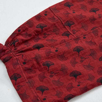 Ownkoti Vintage Ginkgo Leaf Cotton Harem Pants - image 6