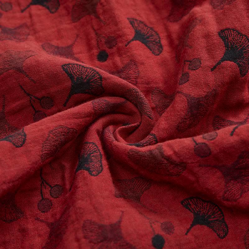 Ownkoti Vintage Ginkgo Leaf Cotton Harem Pants - image 7