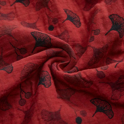 Ownkoti Vintage Ginkgo Leaf Cotton Harem Pants - image 7