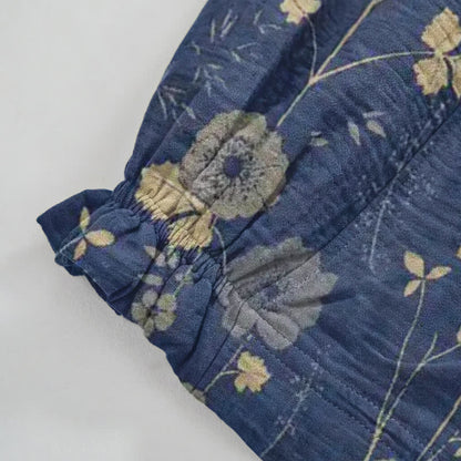 Ownkoti Navy Blue Wildflower Cotton Gauge Lounge Pants - image 9
