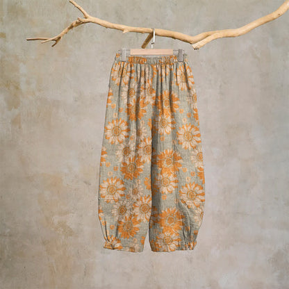 Ownkoti Vintage Sunflower Cotton Lounge Pants - image 9