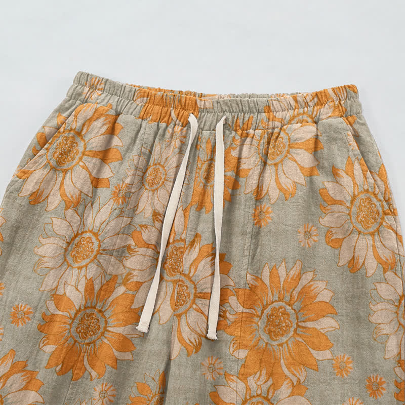 Ownkoti Vintage Sunflower Cotton Lounge Pants - image 10