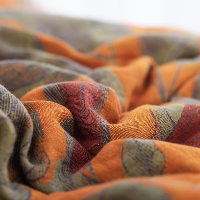 Ownkoti Orange Autumn Leaf Cotton Gauze Quilt - image 4