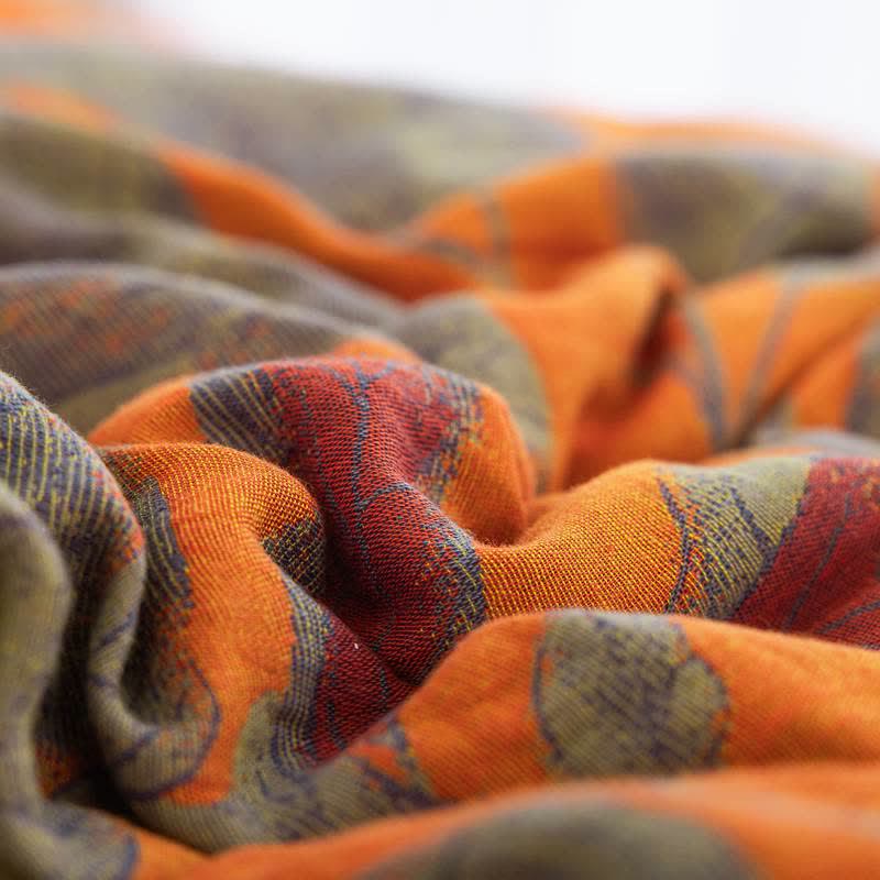 Ownkoti Orange Autumn Leaf Cotton Gauze Quilt - image 12
