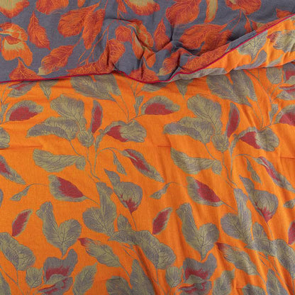Ownkoti Orange Autumn Leaf Cotton Gauze Quilt - image 13
