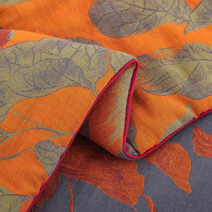 Ownkoti Orange Autumn Leaf Cotton Gauze Quilt - image 15