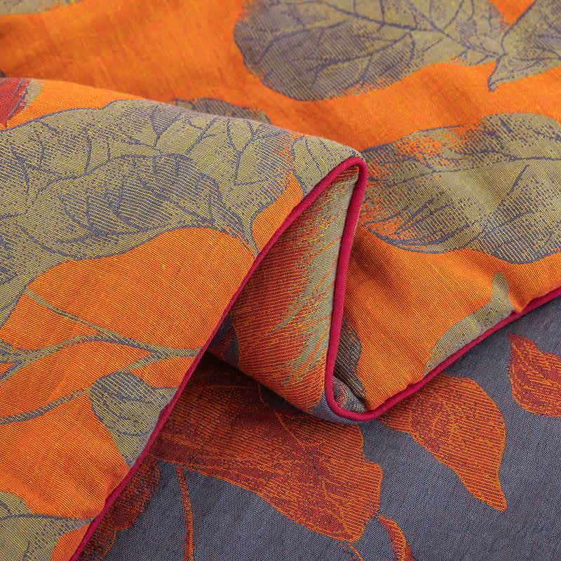 Ownkoti Orange Autumn Leaf Cotton Gauze Quilt - image 15