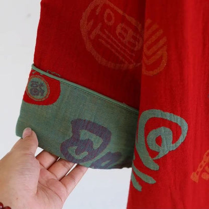 Ownkoti Festive Red Cotton Gauze Couple Pajama Set - image 6