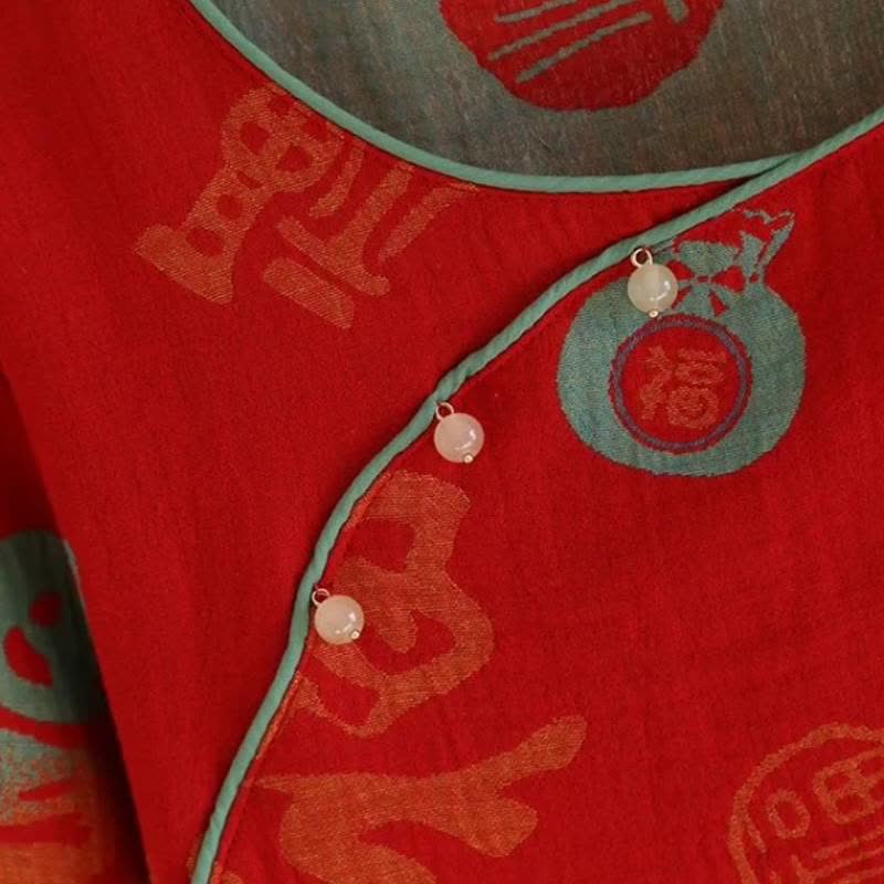 Ownkoti Festive Red Cotton Gauze Couple Pajama Set - image 4