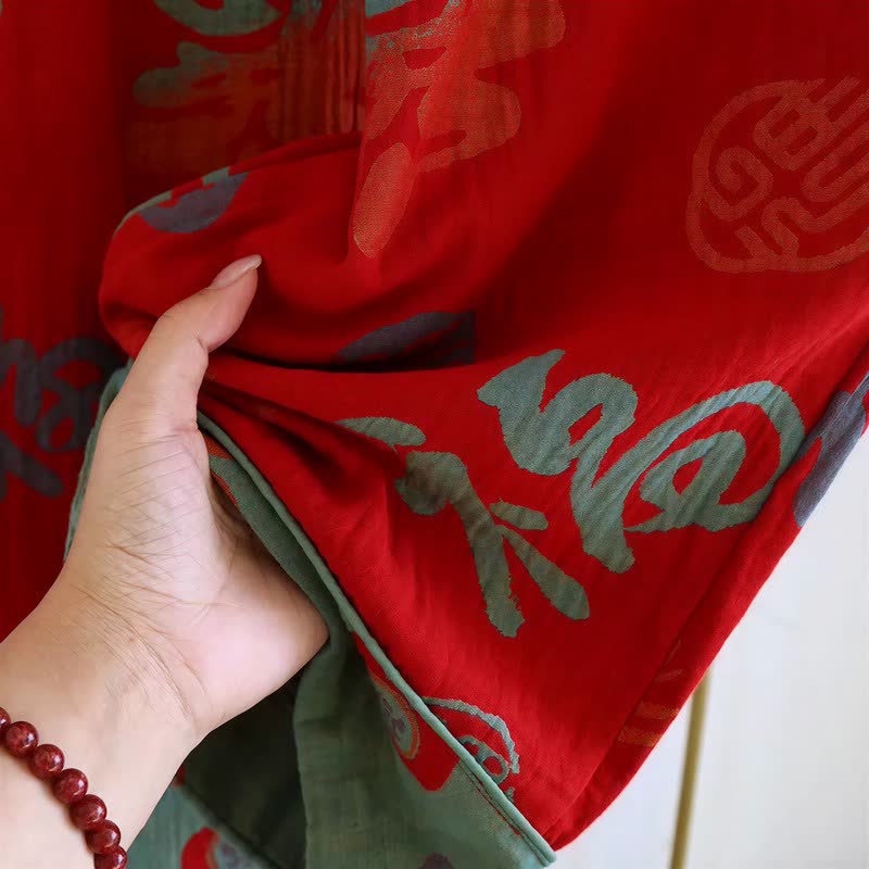Ownkoti Festive Red Cotton Gauze Couple Pajama Set - image 8