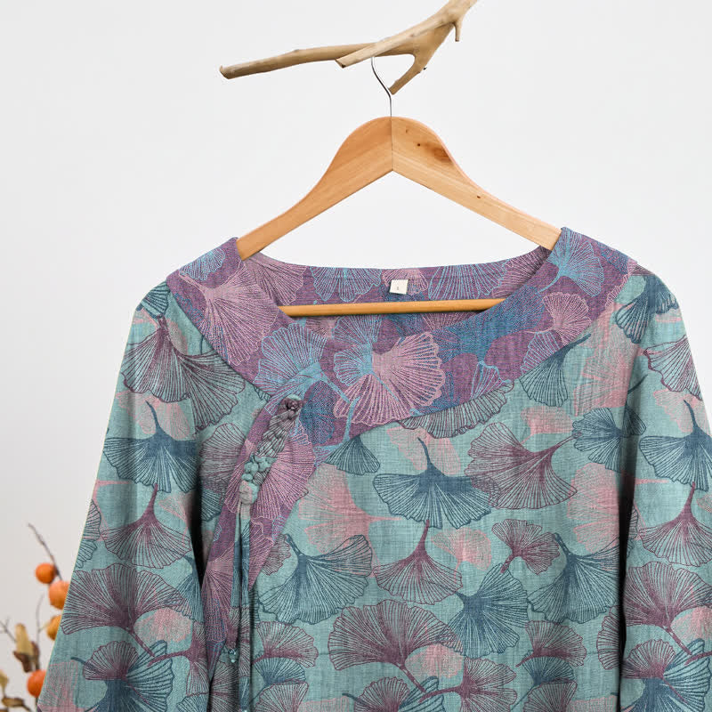 Ownkoti Chinese Style Ginkgo Leaf Pajama Set - image 1