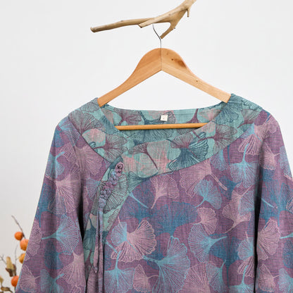 Ownkoti Chinese Style Ginkgo Leaf Pajama Set - image 8