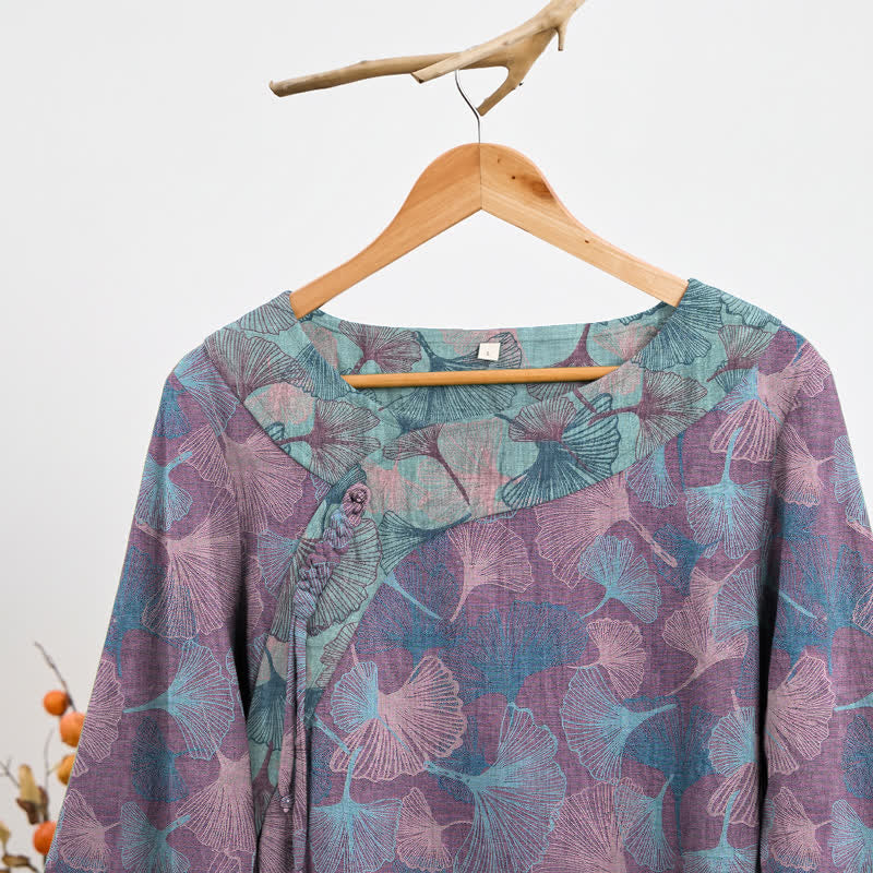 Ownkoti Chinese Style Ginkgo Leaf Pajama Set - image 7