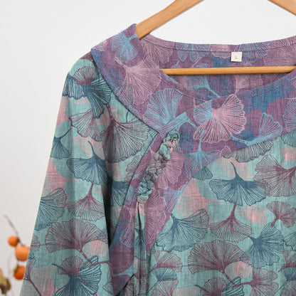 Ownkoti Chinese Style Ginkgo Leaf Pajama Set - image 2