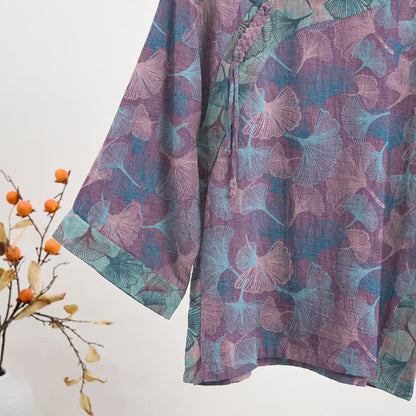 Ownkoti Chinese Style Ginkgo Leaf Pajama Set - image 9