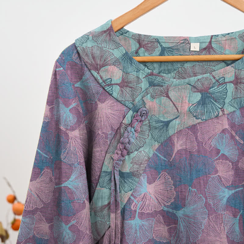 Ownkoti Chinese Style Ginkgo Leaf Pajama Set - image 9