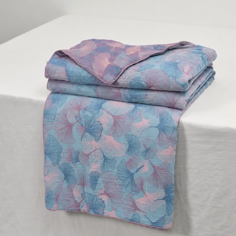 Ownkoti Reversible Ginkgo Leaf Cotton Gauze Quilt - image 1