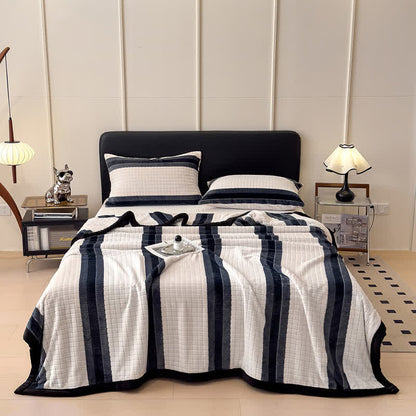 Ownkoti Geometric Grid Stripe Soft Throw Blanket - image 6