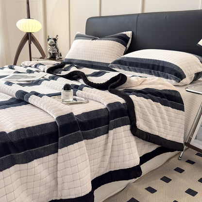 Ownkoti Geometric Grid Stripe Soft Throw Blanket - image 4