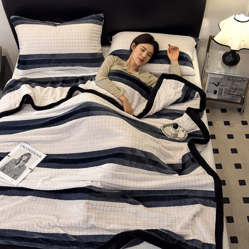 Ownkoti Geometric Grid Stripe Soft Throw Blanket - image 5