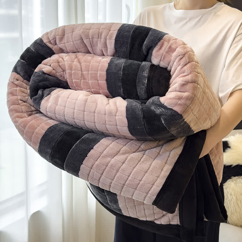 Ownkoti Geometric Grid Stripe Soft Throw Blanket - Pink - 79" x 91" - image 10