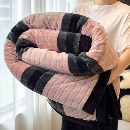 Ownkoti Geometric Grid Stripe Soft Throw Blanket - Pink - 79" x 91" - image 10