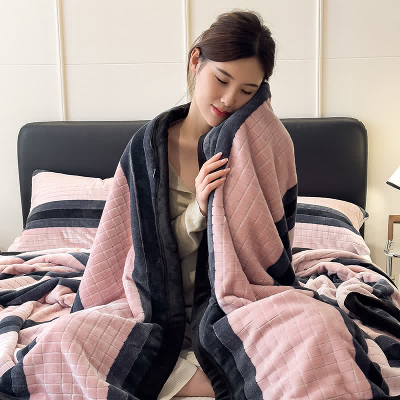 Ownkoti Geometric Grid Stripe Soft Throw Blanket - image 18
