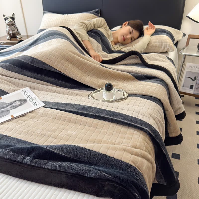 Ownkoti Geometric Grid Stripe Soft Throw Blanket - image 26