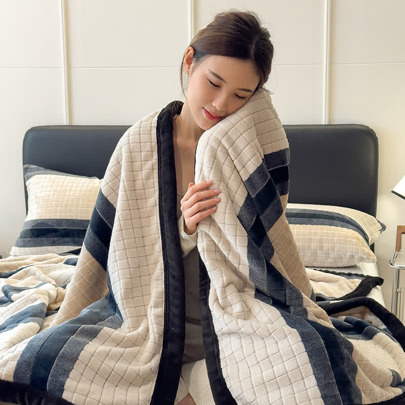Ownkoti Geometric Grid Stripe Soft Throw Blanket - image 29