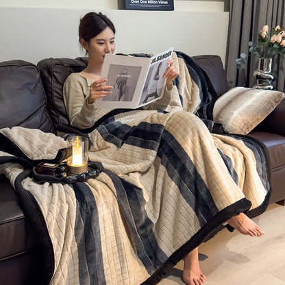Ownkoti Geometric Grid Stripe Soft Throw Blanket - image 30