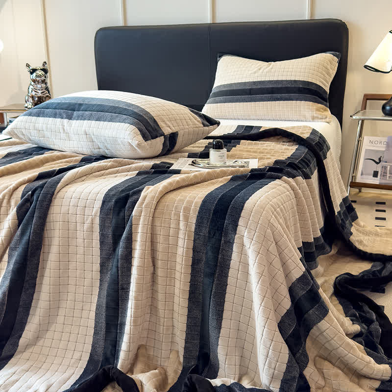 Ownkoti Geometric Grid Stripe Soft Throw Blanket - image 25