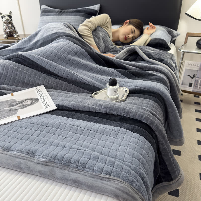 Ownkoti Geometric Grid Stripe Soft Throw Blanket - image 36