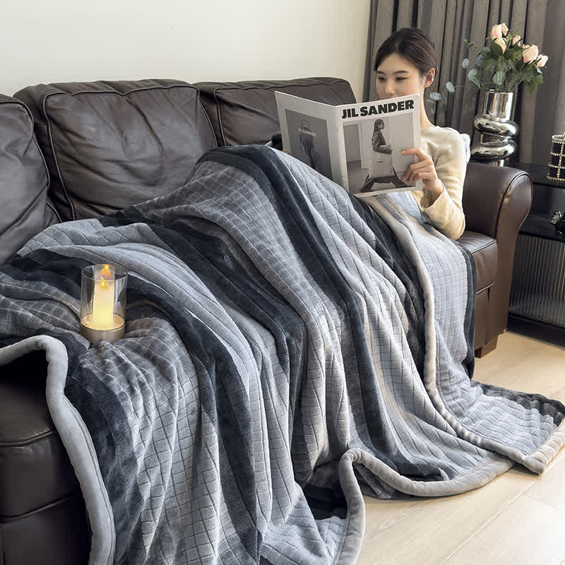 Ownkoti Geometric Grid Stripe Soft Throw Blanket - image 39