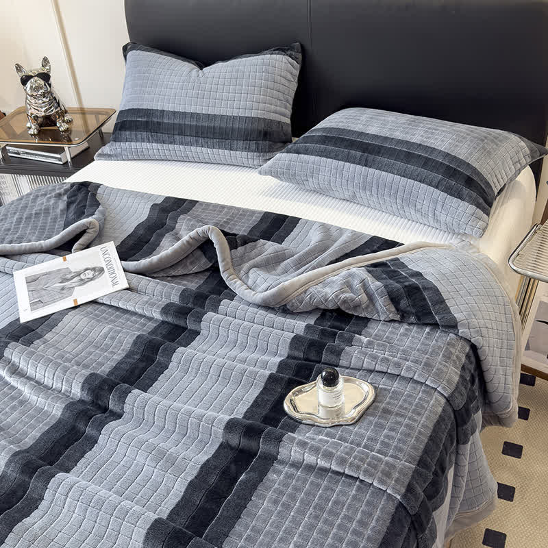 Ownkoti Geometric Grid Stripe Soft Throw Blanket - image 34
