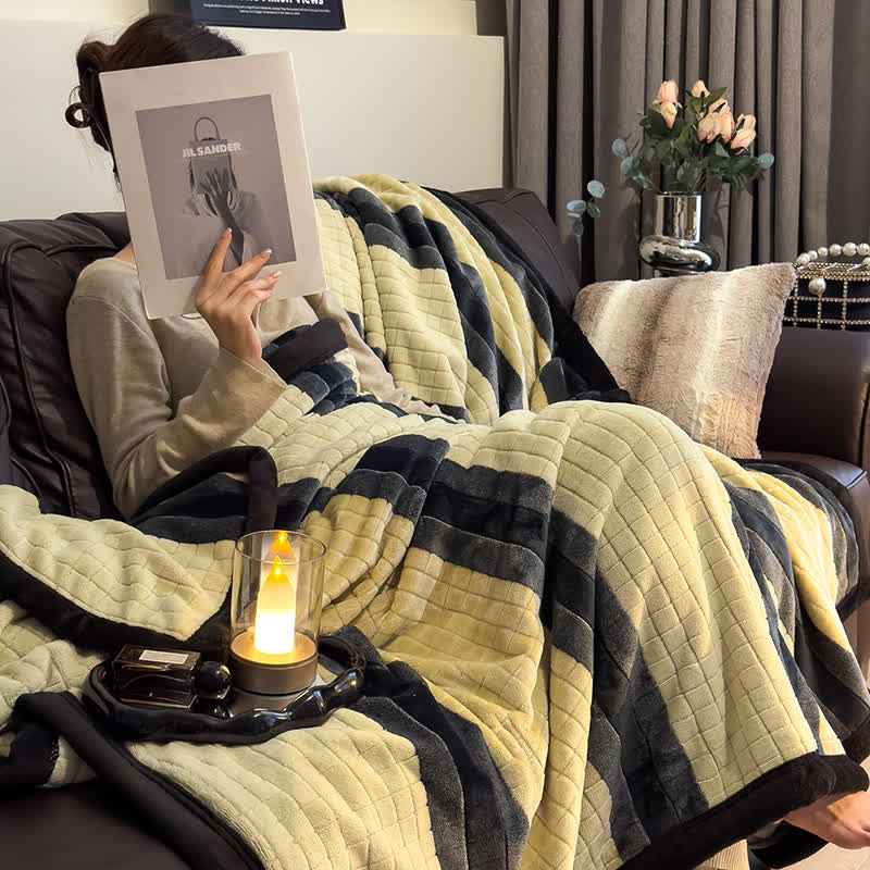 Ownkoti Geometric Grid Stripe Soft Throw Blanket - image 50