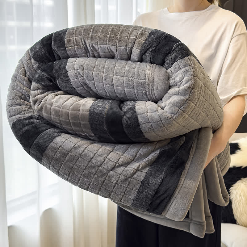 Ownkoti Geometric Grid Stripe Soft Throw Blanket - Dark Gray - 79" x 91" - image 62