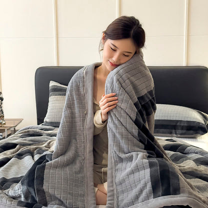 Ownkoti Geometric Grid Stripe Soft Throw Blanket - image 68