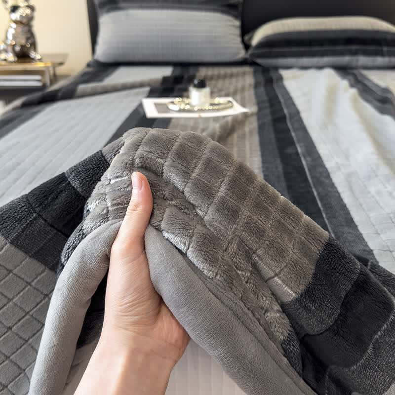Ownkoti Geometric Grid Stripe Soft Throw Blanket - image 70