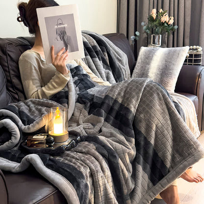 Ownkoti Geometric Grid Stripe Soft Throw Blanket - image 69