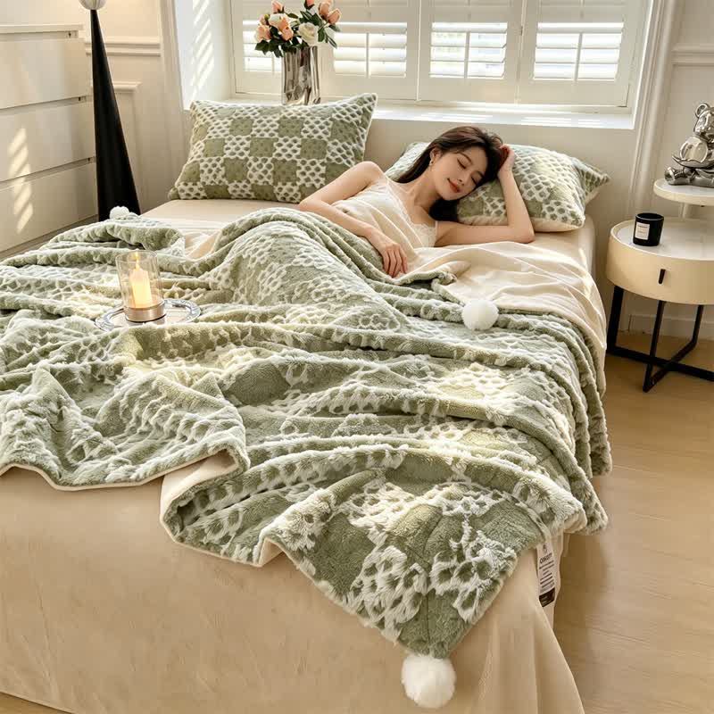 Ownkoti Checkered Grid Reversible Throw Blanket - image 7