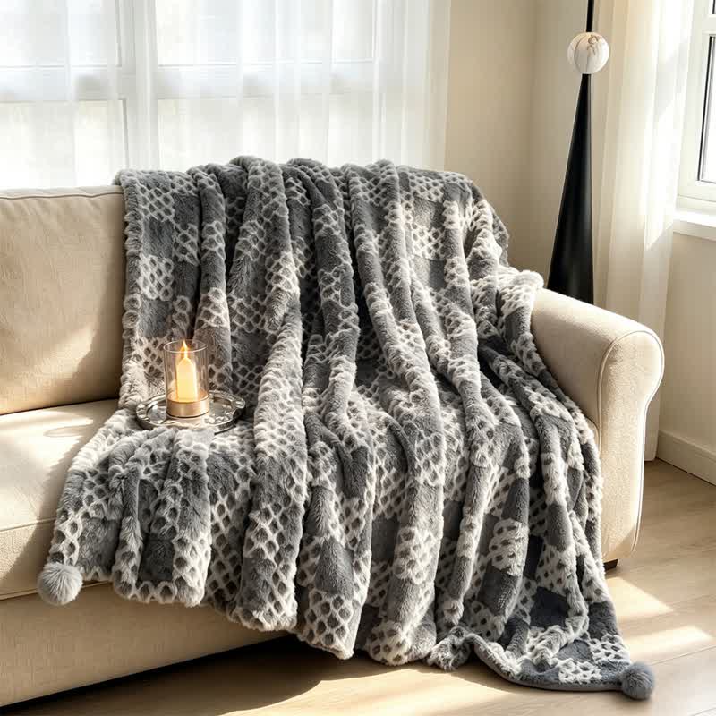 Ownkoti Checkered Grid Reversible Throw Blanket - image 15